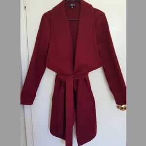 Knee Length Wrap Coat